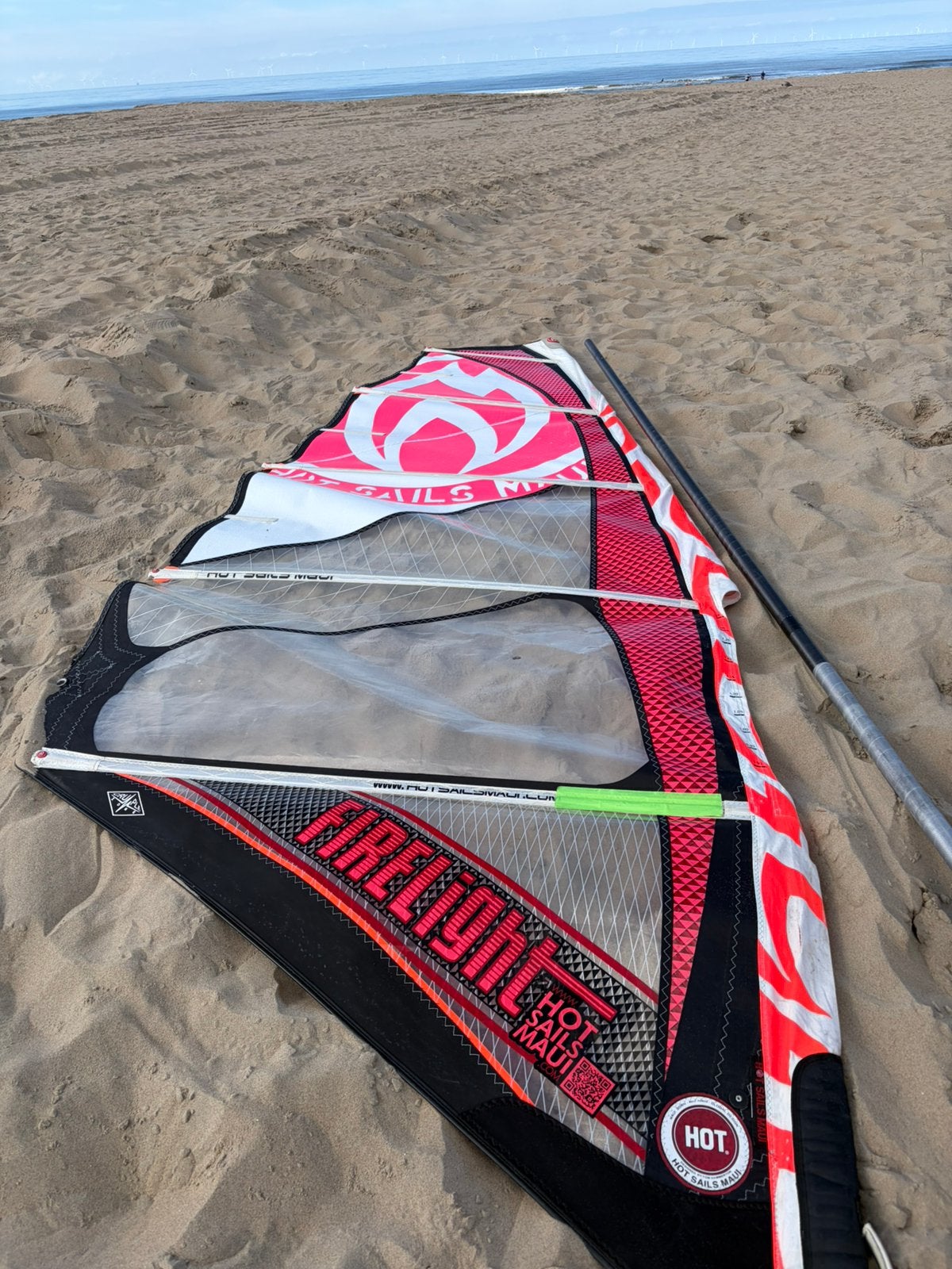Hotsails Firelight 3.4 met Caas 3.40 100% carbon, Watersport en Boten, Ophalen, Gebruikt, Mast, Minder dan 3.5 m²