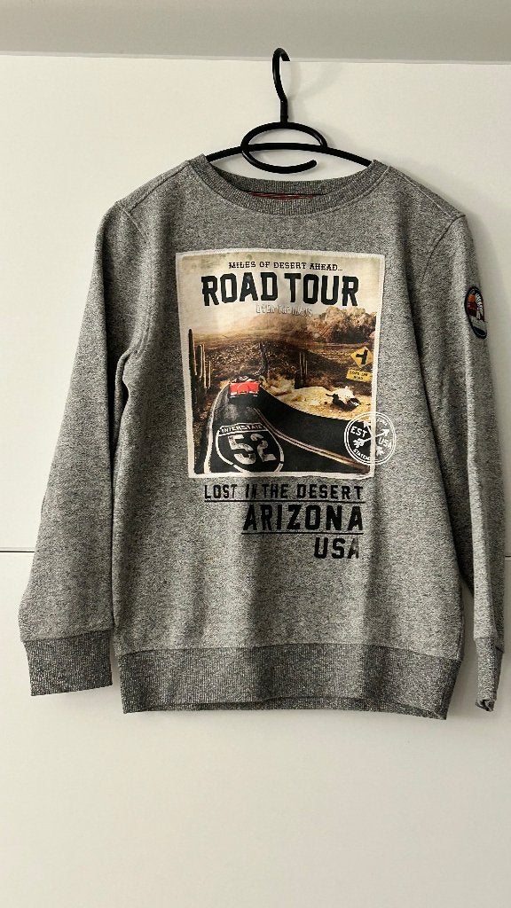 Skate Nation grijze pull met print maat 146/152, Jongen of Meisje, Trui of Vest, Ophalen of Verzenden, Zo goed als nieuw