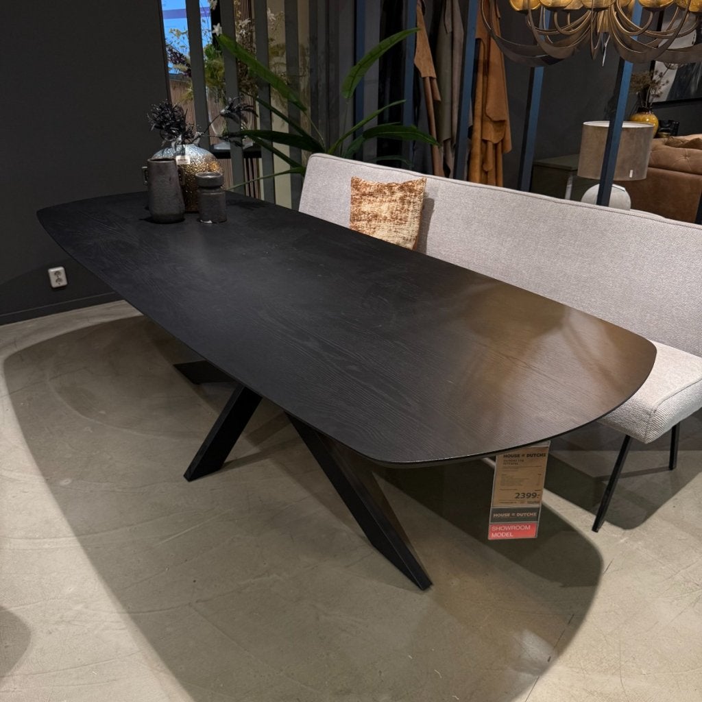 Eettafel DUTCHZ 110 - 260x100 - Bootvormig Zwart - House of, Niet ingevuld, Niet ingevuld, Niet ingevuld