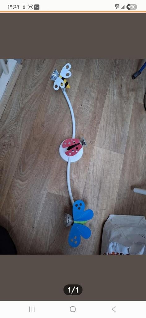 Leuke kinderlamp met bij, lieveheersbeestje en vlinder, Ophalen