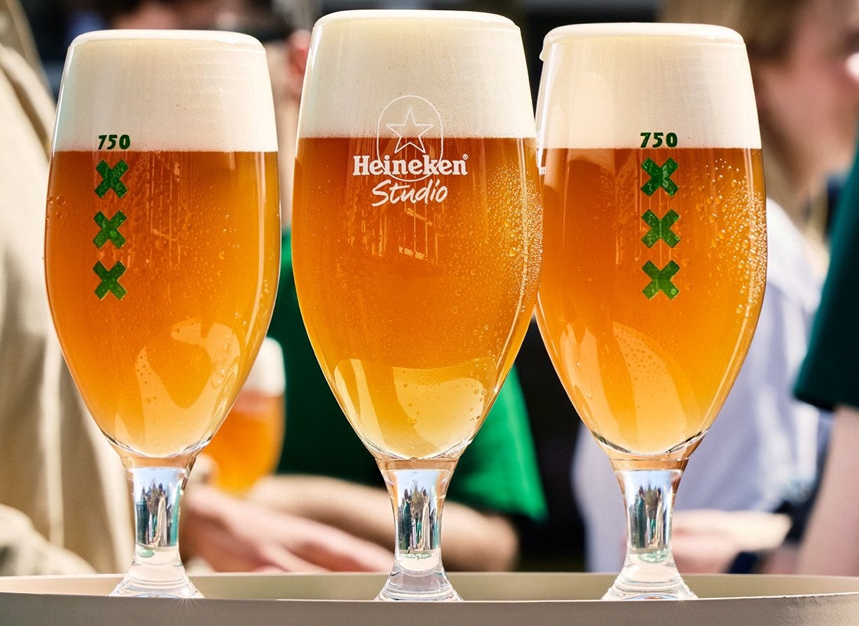 Heineken Studio Bierglas Mokum 750, Ophalen of Verzenden, Nieuw, Glas of Glazen, Heineken