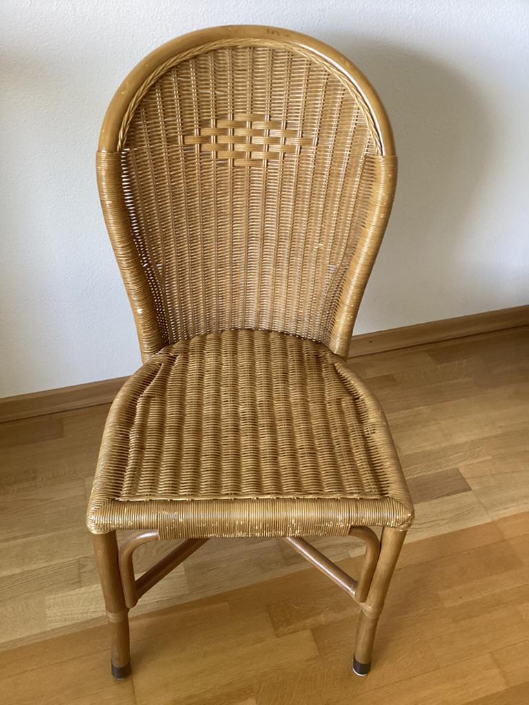 Rieten stoel, Huis en Inrichting, Ophalen, Gebruikt, Bruin, Eén
