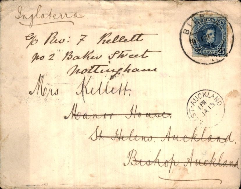 Spanje - Auckland - Nieuw Zeeland - 1902, Verzenden, Envelop