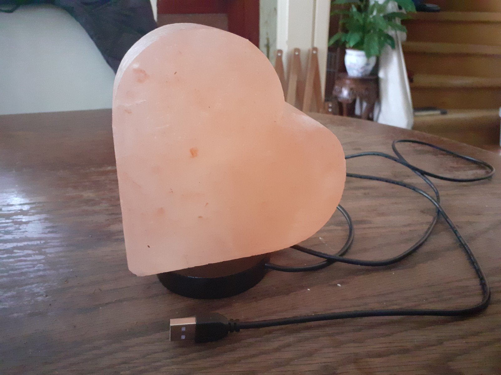 Zoutsteen Lamp in vorm van hart., Huis en Inrichting, Ophalen of Verzenden, Zo goed als nieuw