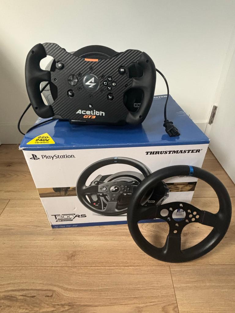 Thrustmaster T300 + Acelith GT3 stuur + pedalen PS4/PS5/PC, Ophalen, Racestuur, Force feedback, PlayStation