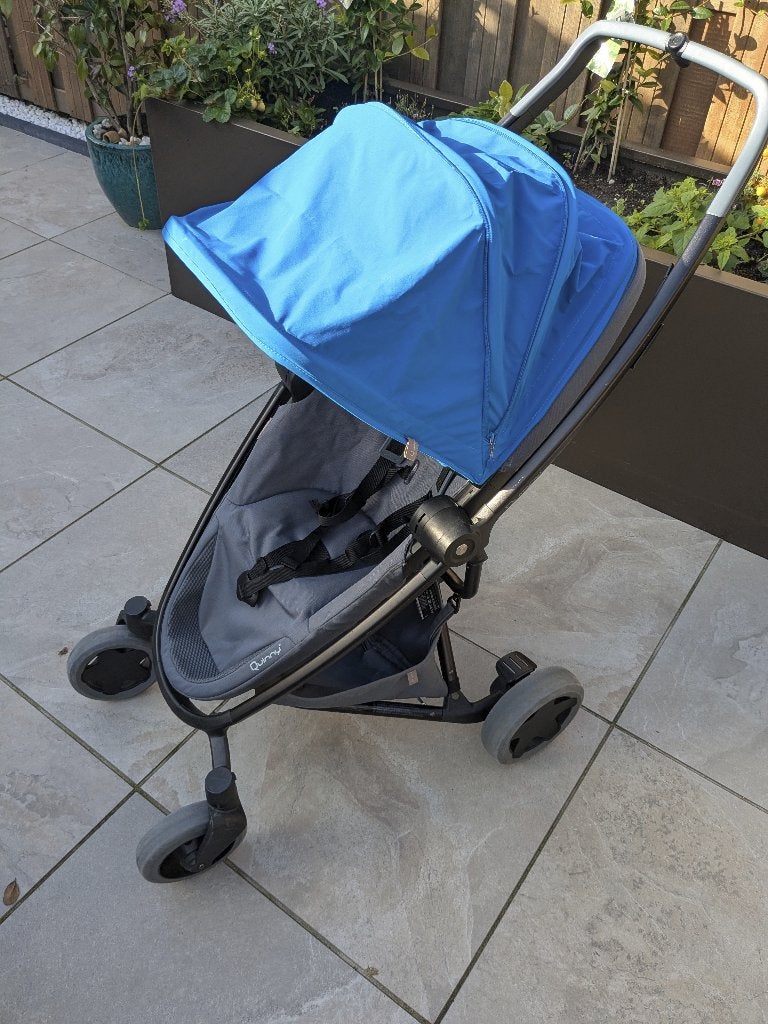 Quinny Zapp Flex Plus kinderwagen - Blauw/Grijs, Ophalen, Gebruikt, Quinny, Regenhoes