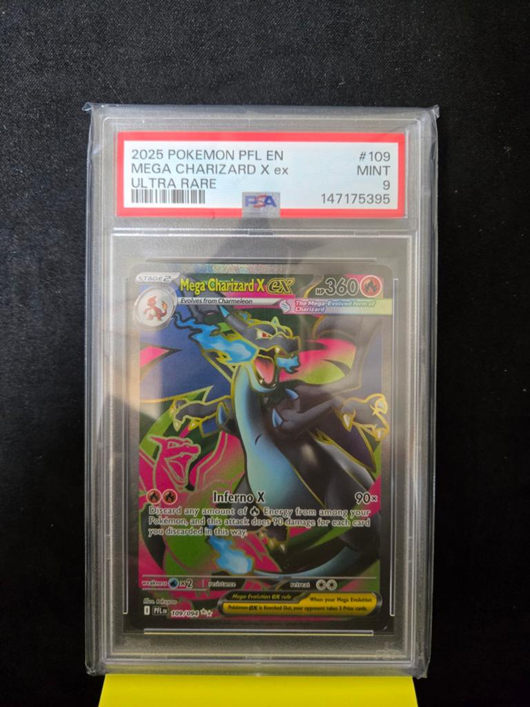 Mega Charizard x ex #109 PSA 9  Pokémon, Ophalen, Zo goed als nieuw, Losse kaart
