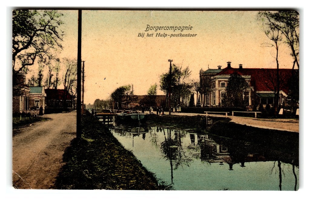 Borgercompagnie, Bij het Hulp-postkantoor, Verzamelen, Ansichtkaarten | Nederland, Gelopen, Groningen, Voor 1920, Verzenden