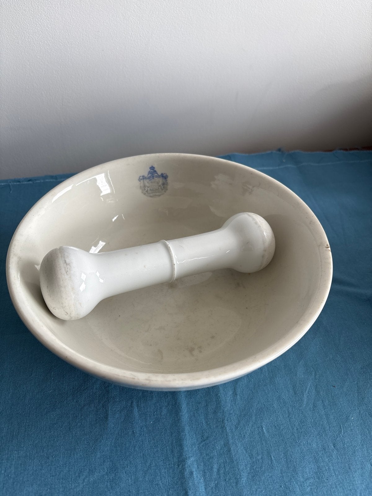 Antieke vijzel met stamper - Apothekersbenodigdheden, Ophalen of Verzenden