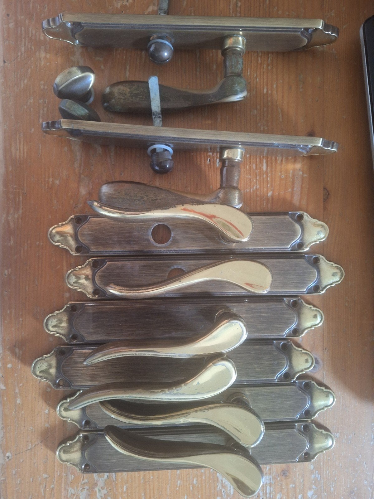 Deurklinken 4 x set, Doe-het-zelf en Verbouw, Hang- en Sluitwerk, Ophalen of Verzenden, Koper of Messing, Klink of Kruk