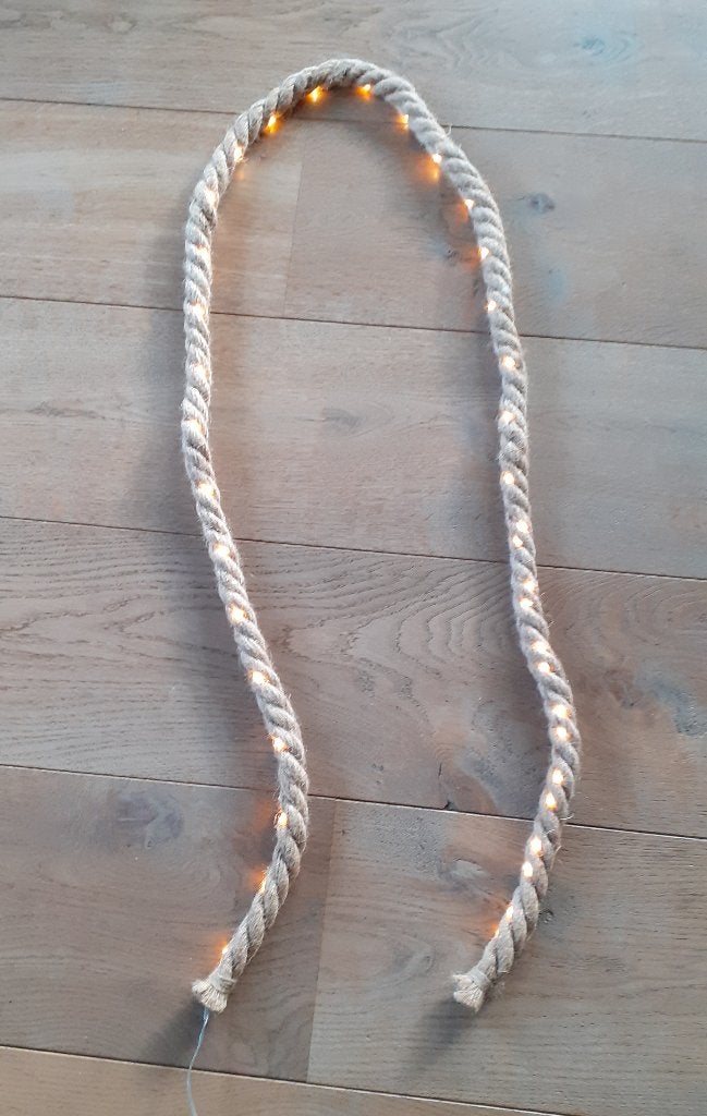 Jute kerst Touw met lichtjes, Ophalen of Verzenden, Zo goed als nieuw