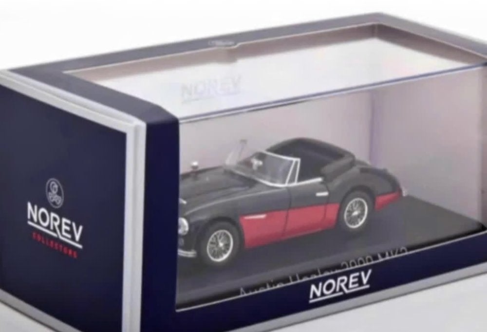 Austin Healey 3000 MK3 '64 Zwart/Rood 1/43 NOREV ref: 070014, Verzenden, Nieuw, Auto, Norev