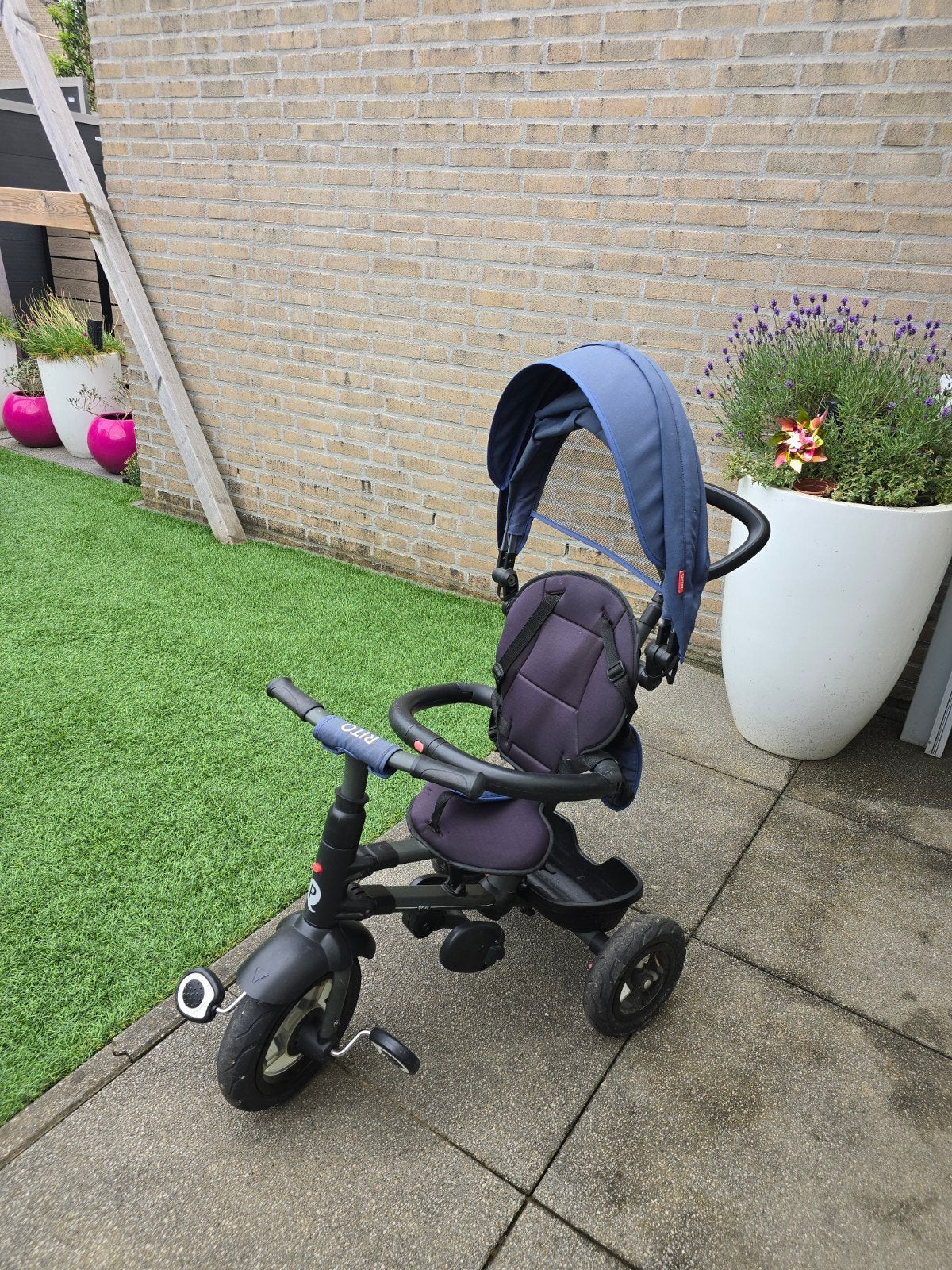 Driewieler QPlay blauw, Fietsen en Brommers, Fietsen | Driewielers, Ophalen, Gebruikt, Duwstang