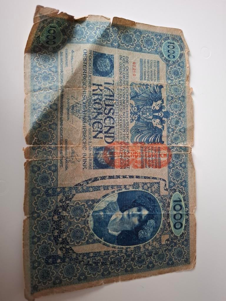Oostenrijk-Hongaarse 1000 Kronen bankbiljet 1902, Postzegels en Munten, Ophalen of Verzenden, Oostenrijk, Los biljet