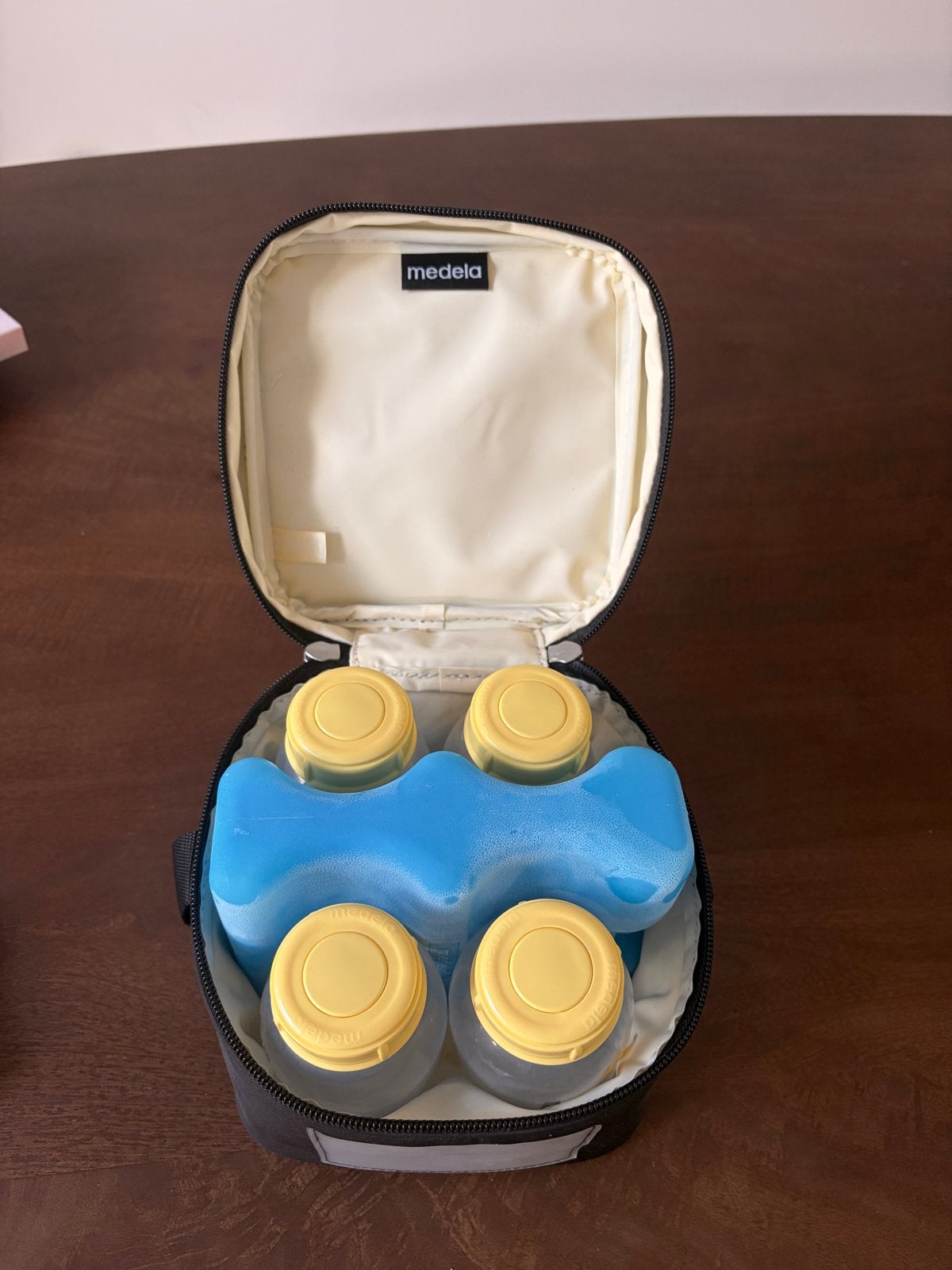 Medela koeltas met koelelement en flesjes, Ophalen, Medela, Bewaarbakje, Zo goed als nieuw