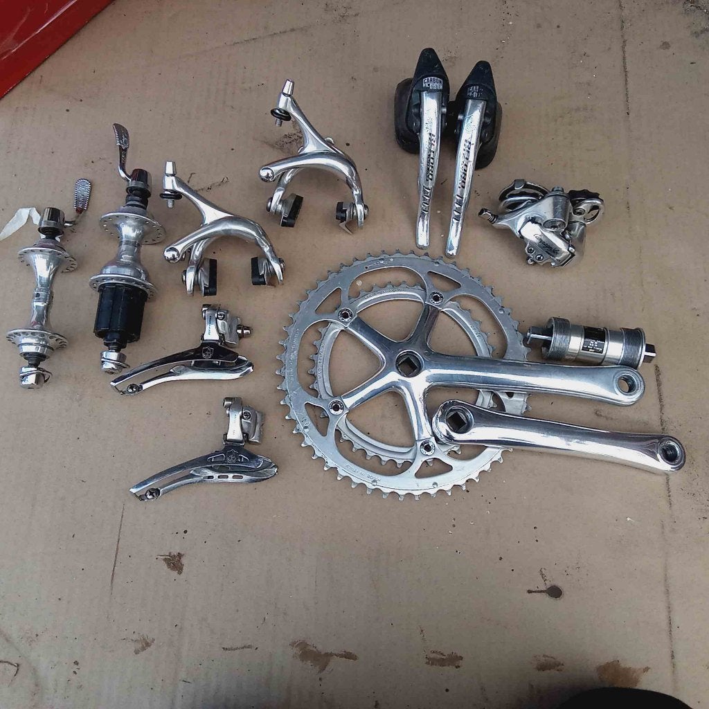 Campagnolo record 8speed groupset + naven, Fietsen en Brommers, Fietsonderdelen, Gebruikt, Overige typen, Ophalen of Verzenden