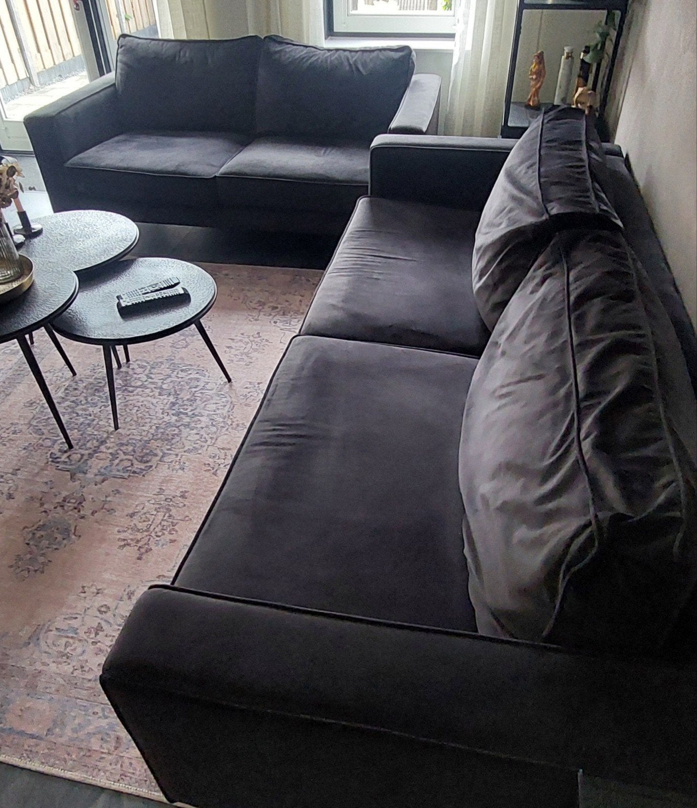 Bankstel: 2-persoons en 4-persoons set, Ophalen, Gebruikt, Tweepersoons, 75 tot 100 cm
