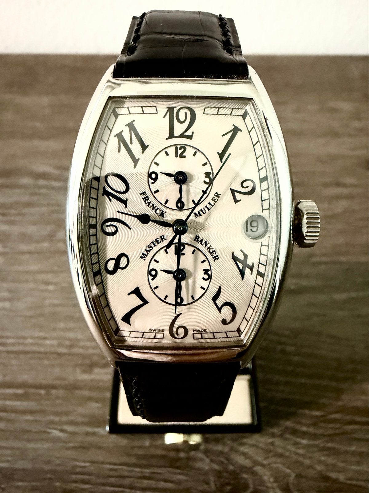 Franck Muller Master Banker 5850 MB aut., Sieraden, Tassen en Uiterlijk, Horloges | Heren, Leer, Staal, Polshorloge, Zo goed als nieuw