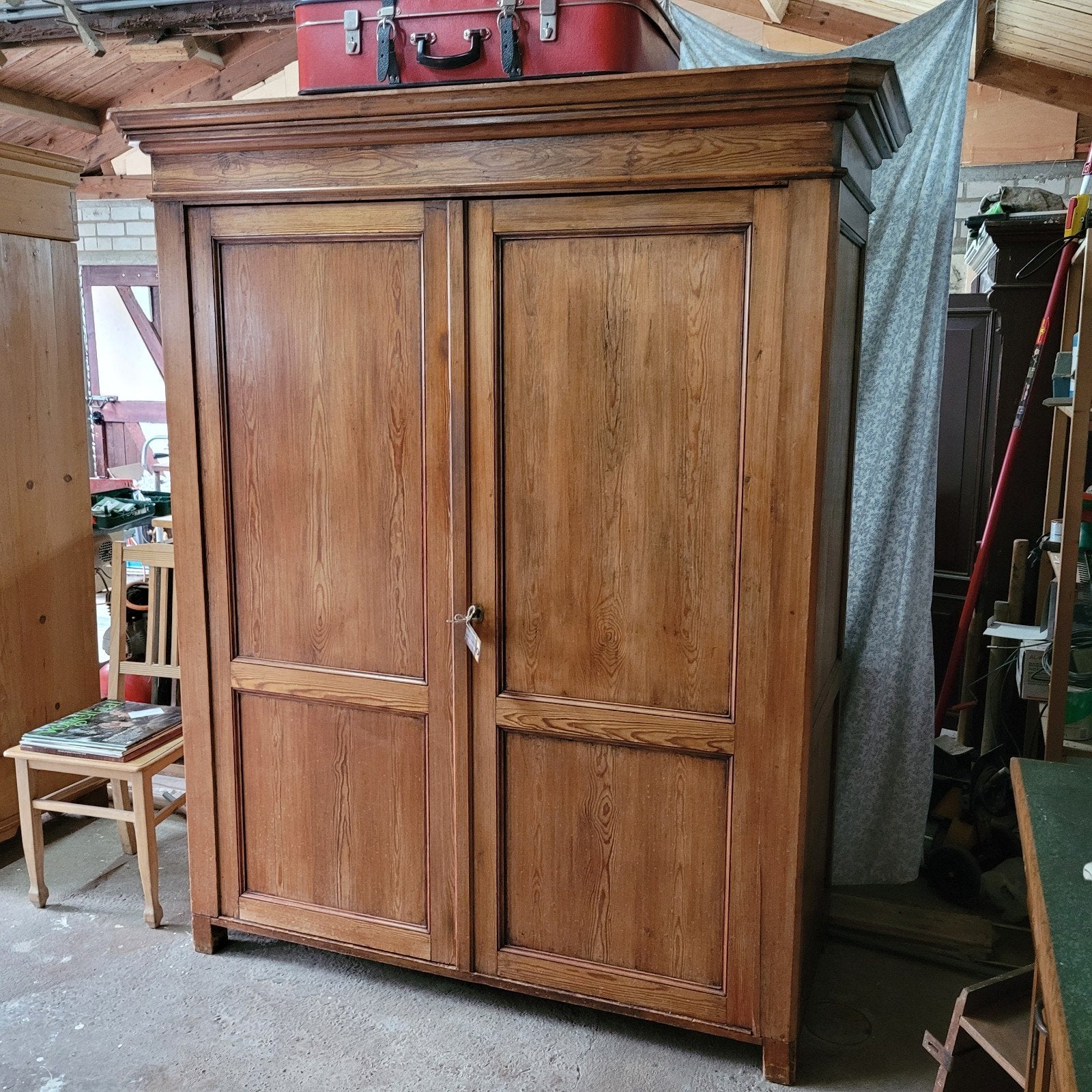 Brocante vintage oude eiken kast servieskast keukenkast, Ophalen