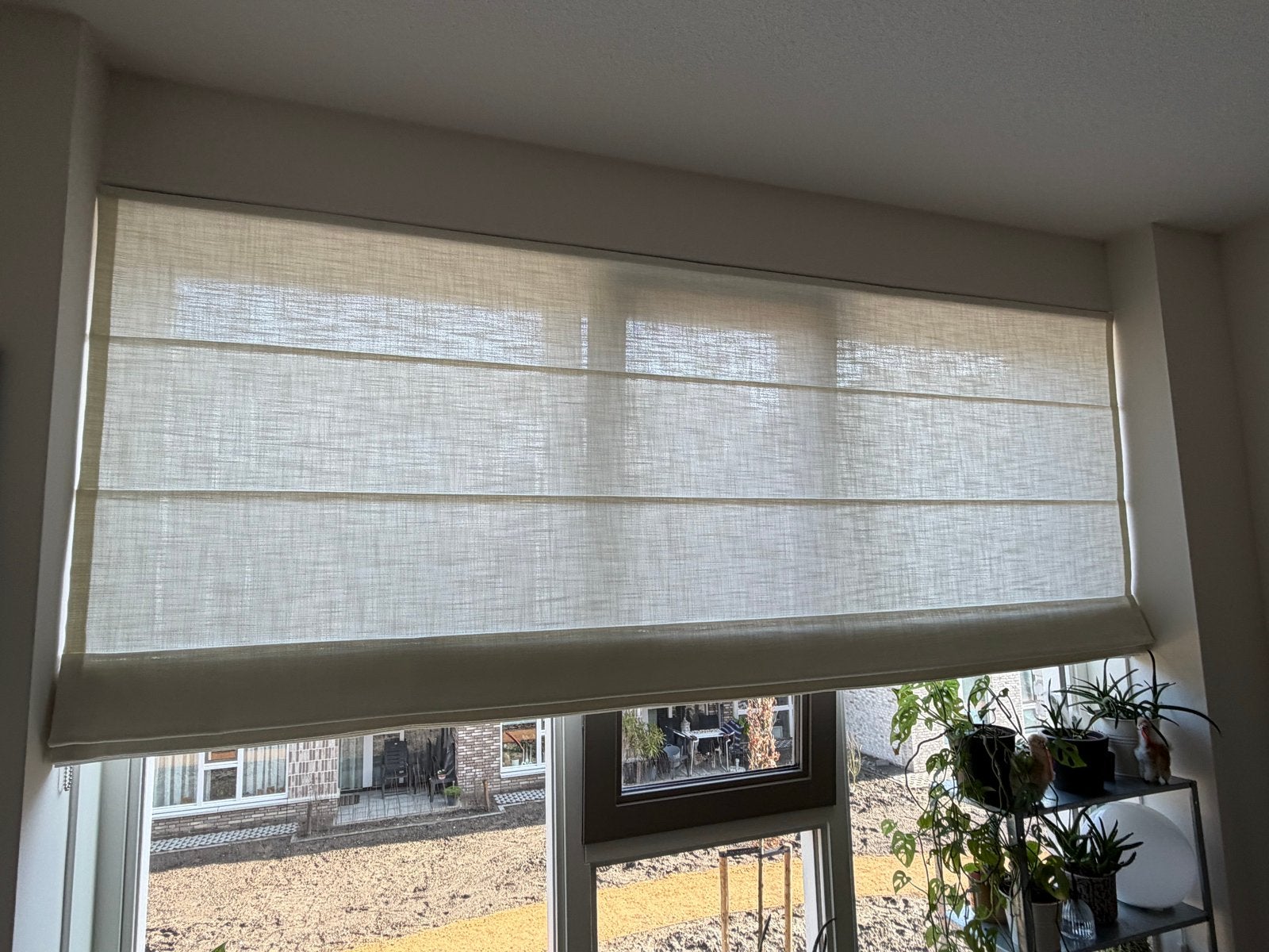 Vouwgordijn wit, Ophalen, Nieuw, 200 cm of meer, Crème