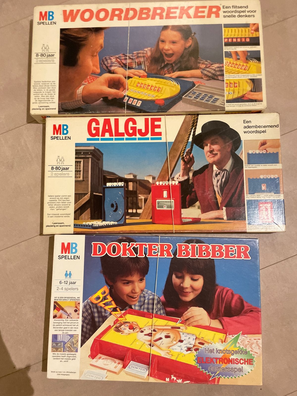 3 MB Spellen: Woordbreker, Galgje & Dokter Bibber, Een of twee spelers, Ophalen, Gebruikt