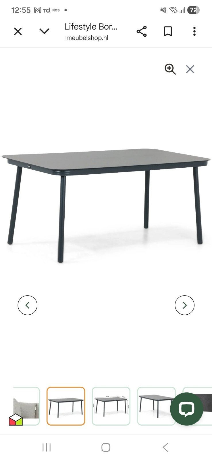 Nieuwe antraciet aluminium tafel - 140x80 cm, Huis en Inrichting, Tafels | Eettafels, Ophalen, 100 tot 150 cm, Nieuw, 50 tot 100 cm