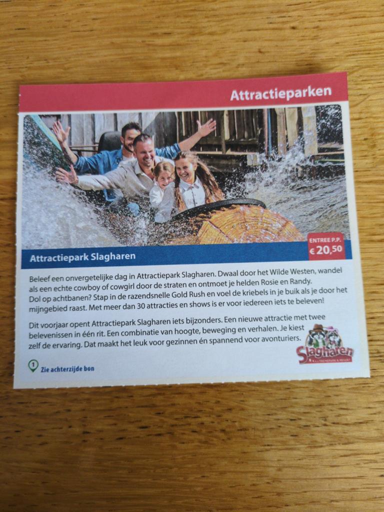 Kortingsbon voor Attractiepark Slagharen, Tickets en Kaartjes, Recreatie | Pretparken en Attractieparken, Drie personen of meer