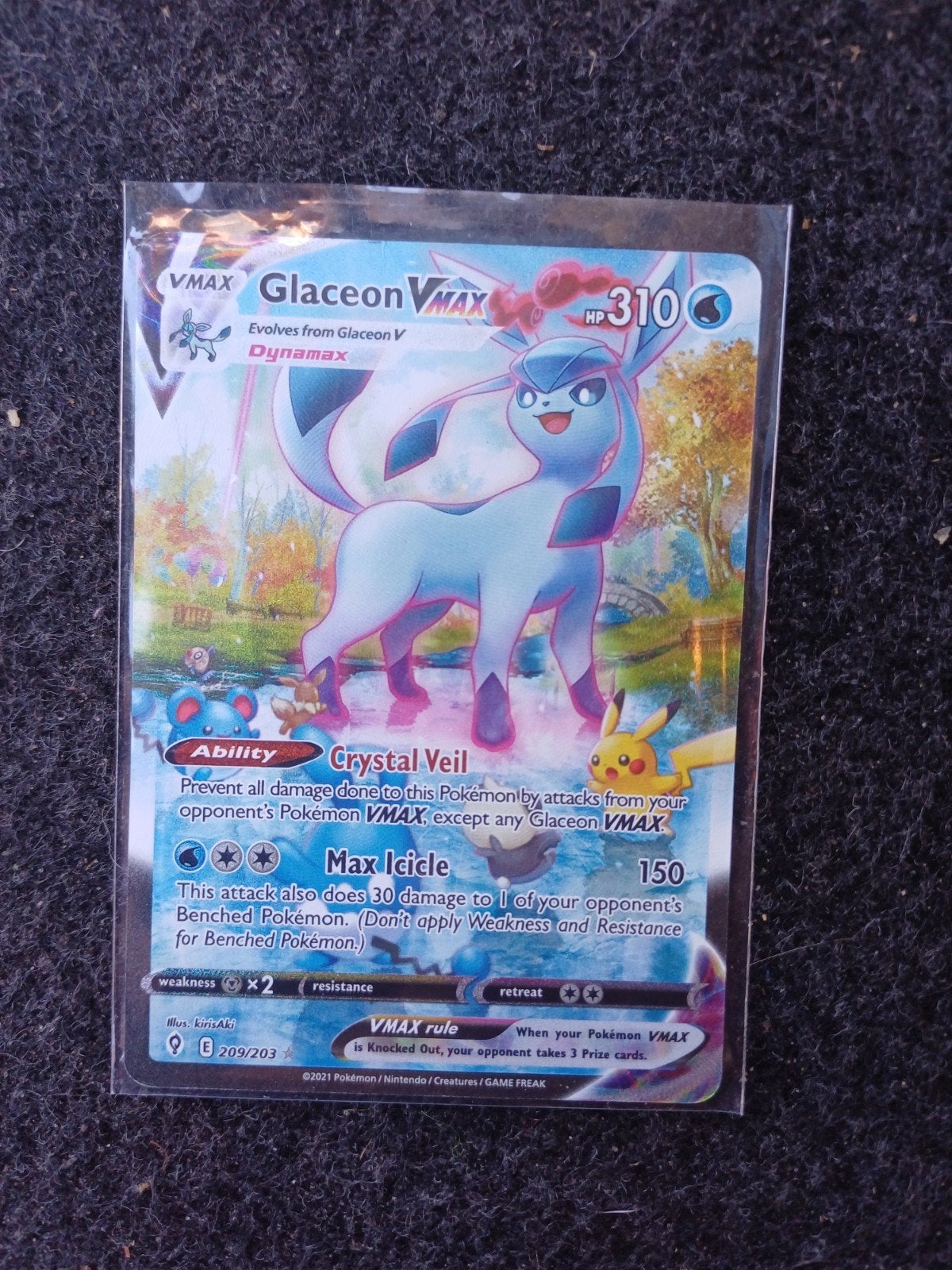 Glaceon VMAX Pokémon Kaart, Ophalen of Verzenden, Zo goed als nieuw, Losse kaart