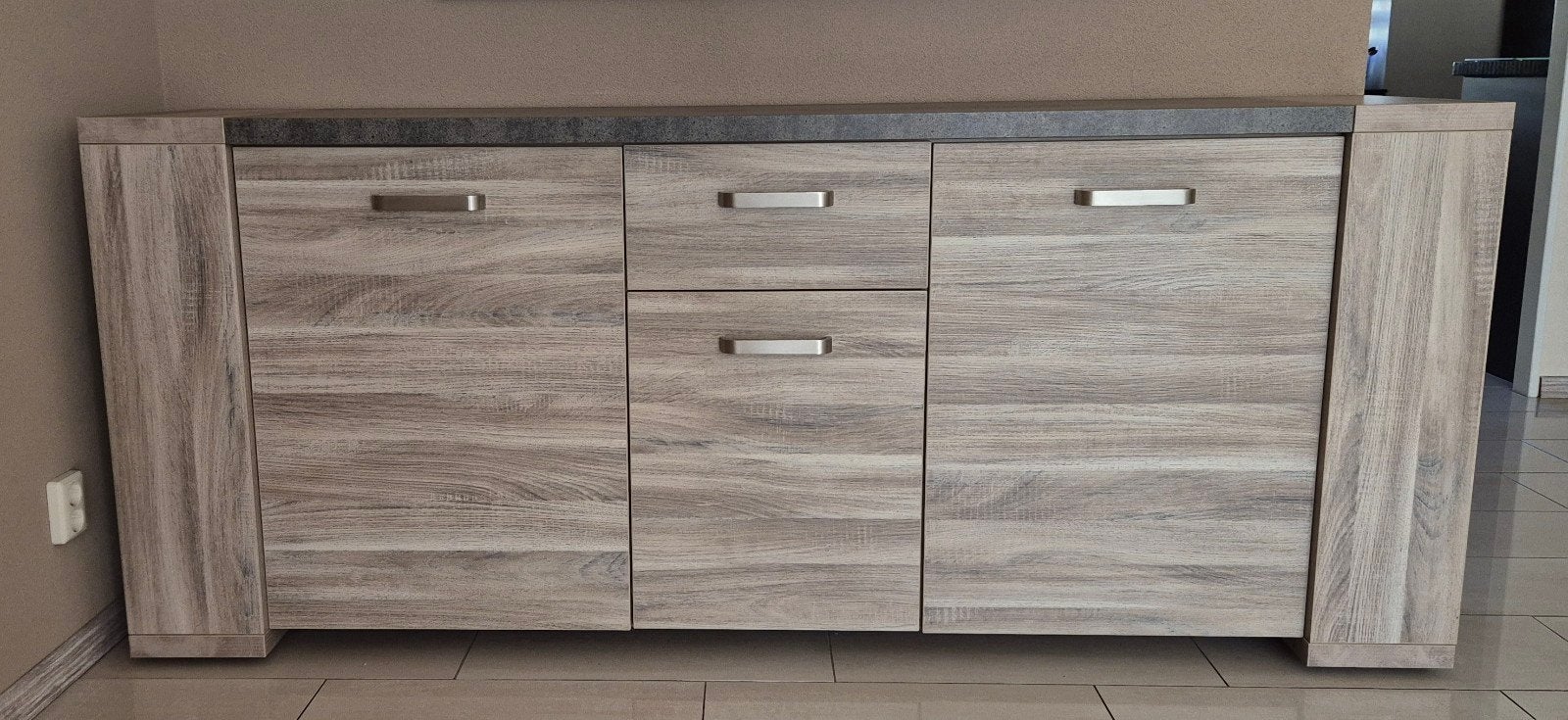 Dressoir 205x86,4x50 cm kleur grijs-marmer, Ophalen, 25 tot 50 cm, 200 cm of meer