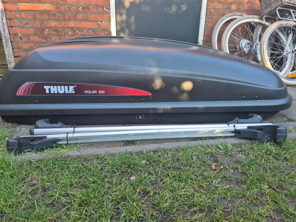 Thule Polar 200 Dakkoffer - 430 Liter met univer dak dragers, Auto diversen, Dakkoffers, Ophalen of Verzenden