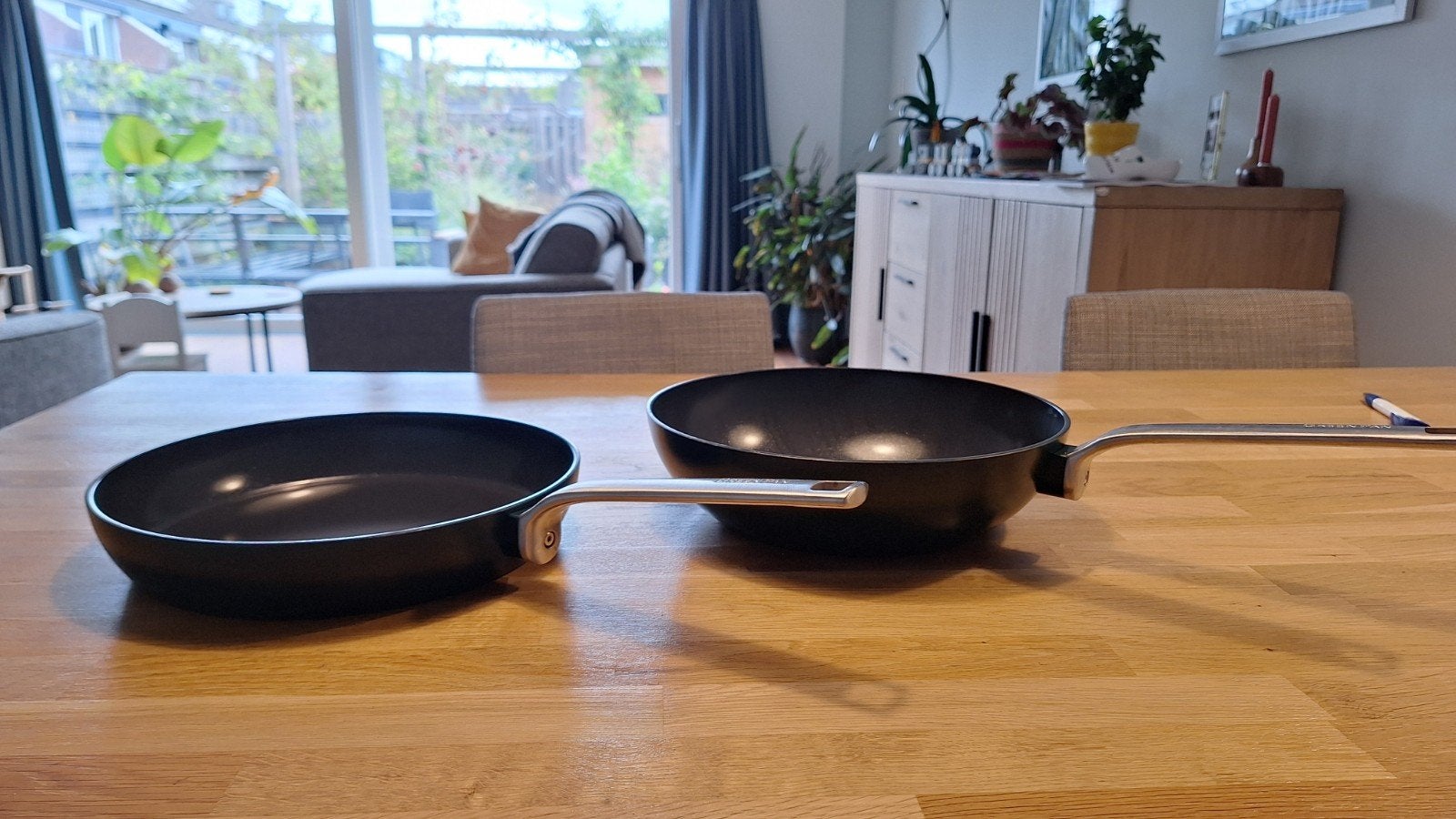 GreenPan koekenpan en wokpan set - Zo goed als nieuw, Huis en Inrichting, Koekenpan, Aluminium, Ophalen of Verzenden, Zo goed als nieuw