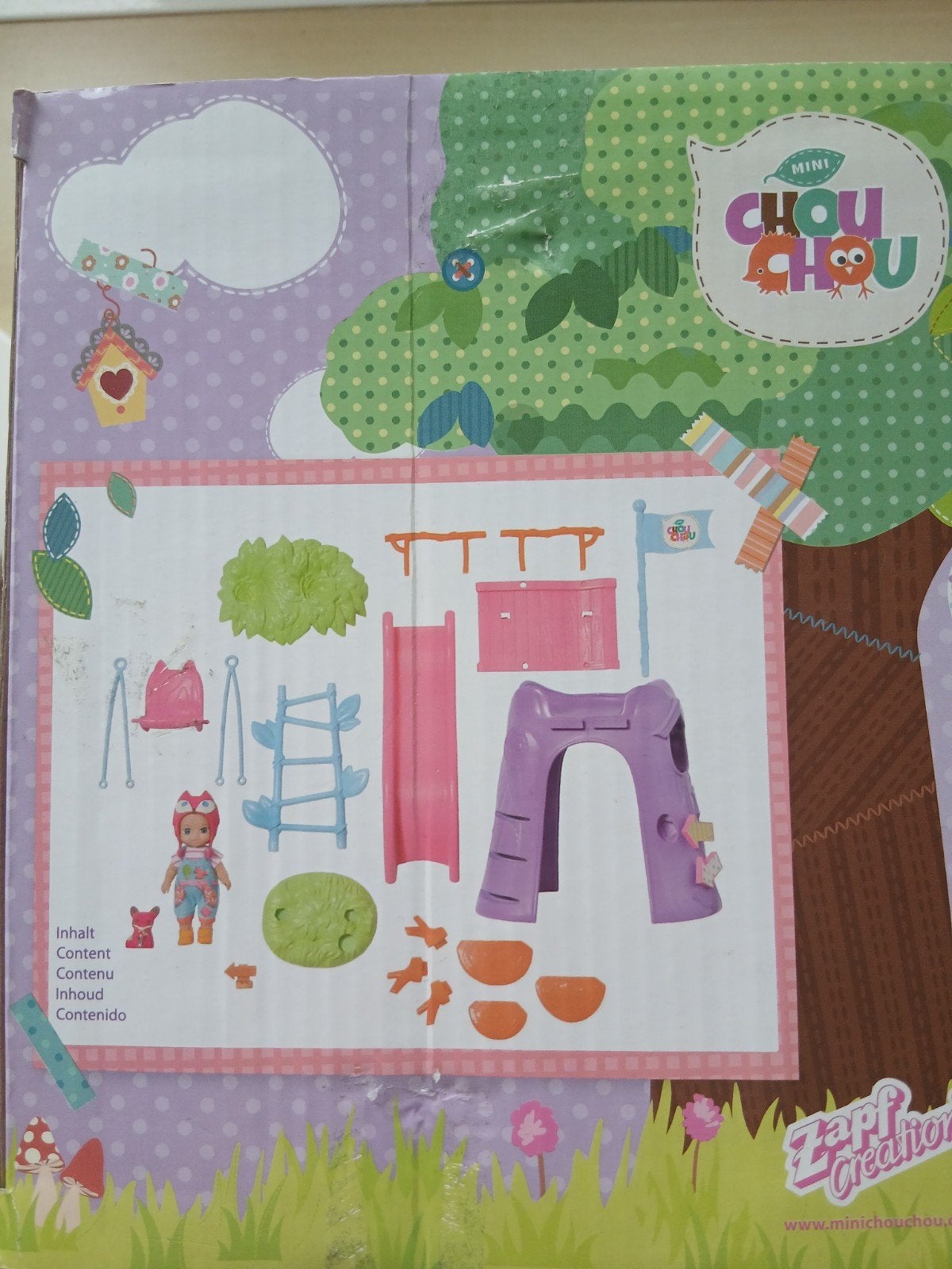 Mini Chou Chou Speeltuin met Babypop en Accessoires, Kinderen en Baby's, Speelgoed | Poppen, Ophalen of Verzenden, Gebruikt, Babypop