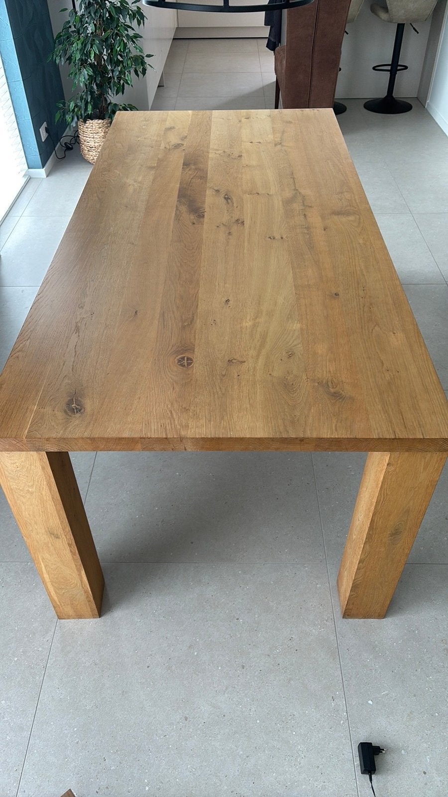Eikentafel massief 200 cm bij 96 cm, Huis en Inrichting, Ophalen, Eikenhout, 50 tot 100 cm, Zo goed als nieuw