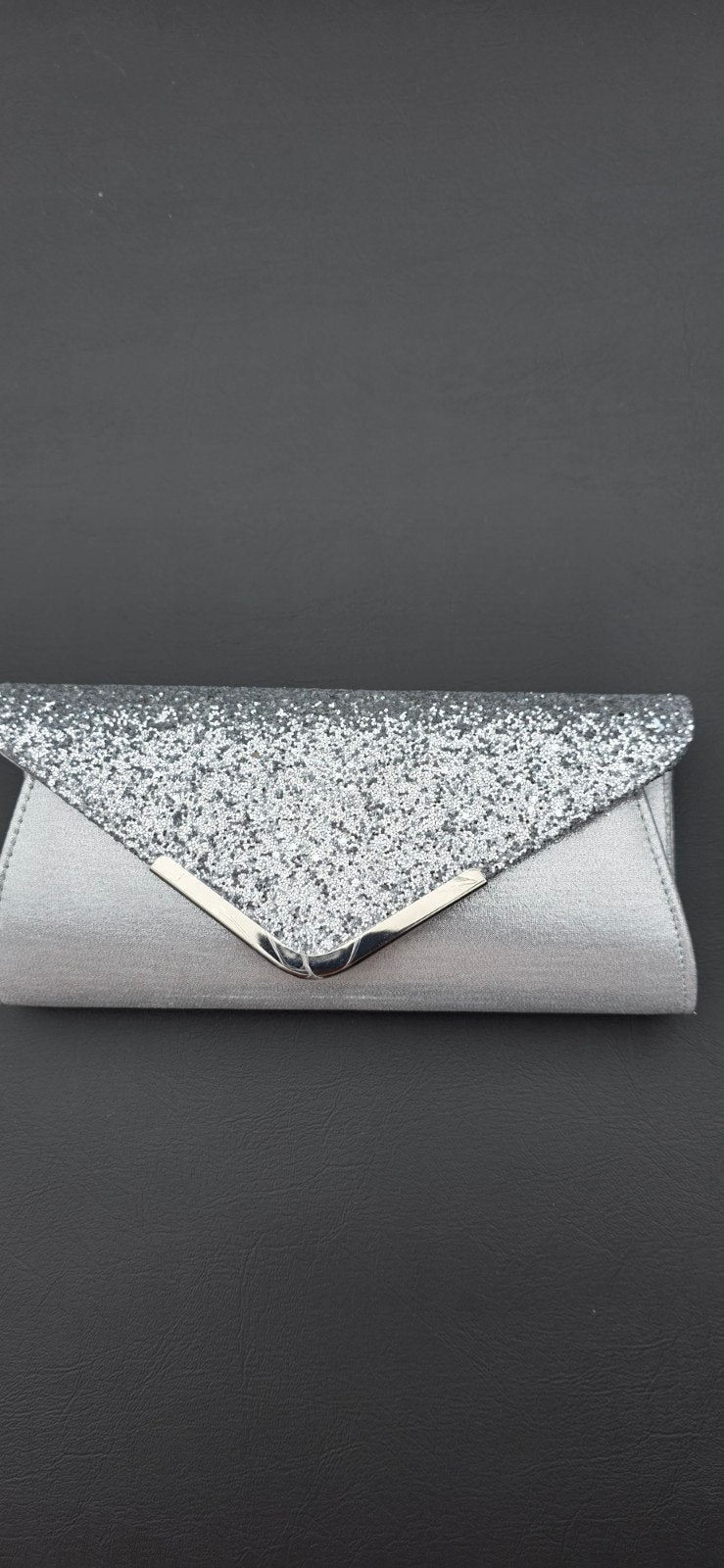Glitter Avondtasje Zilver - Perfect voor Feestjes, Ophalen of Verzenden, Zo goed als nieuw, Grijs, Avondtasje