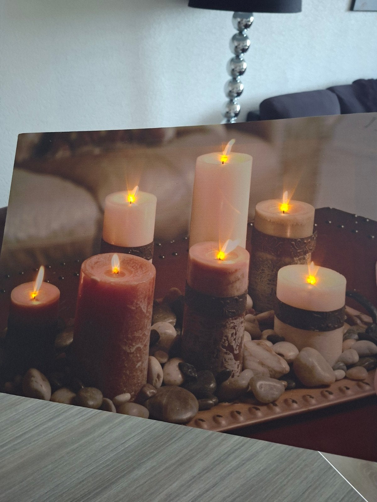 Prachtige Canvas met LED Kaarsen - 40x30 cm, Ophalen of Verzenden, Zo goed als nieuw, Minder dan 50 cm, Print