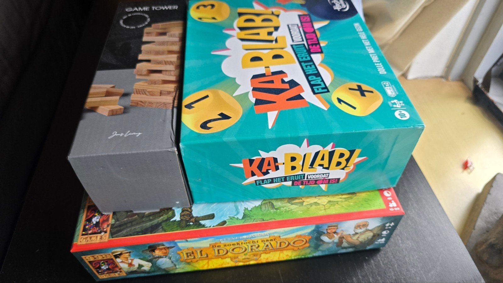 Bordspellen: El Dorado, Jenga & Ka-Blab!, Een of twee spelers, Ophalen, Nieuw, 999 Games