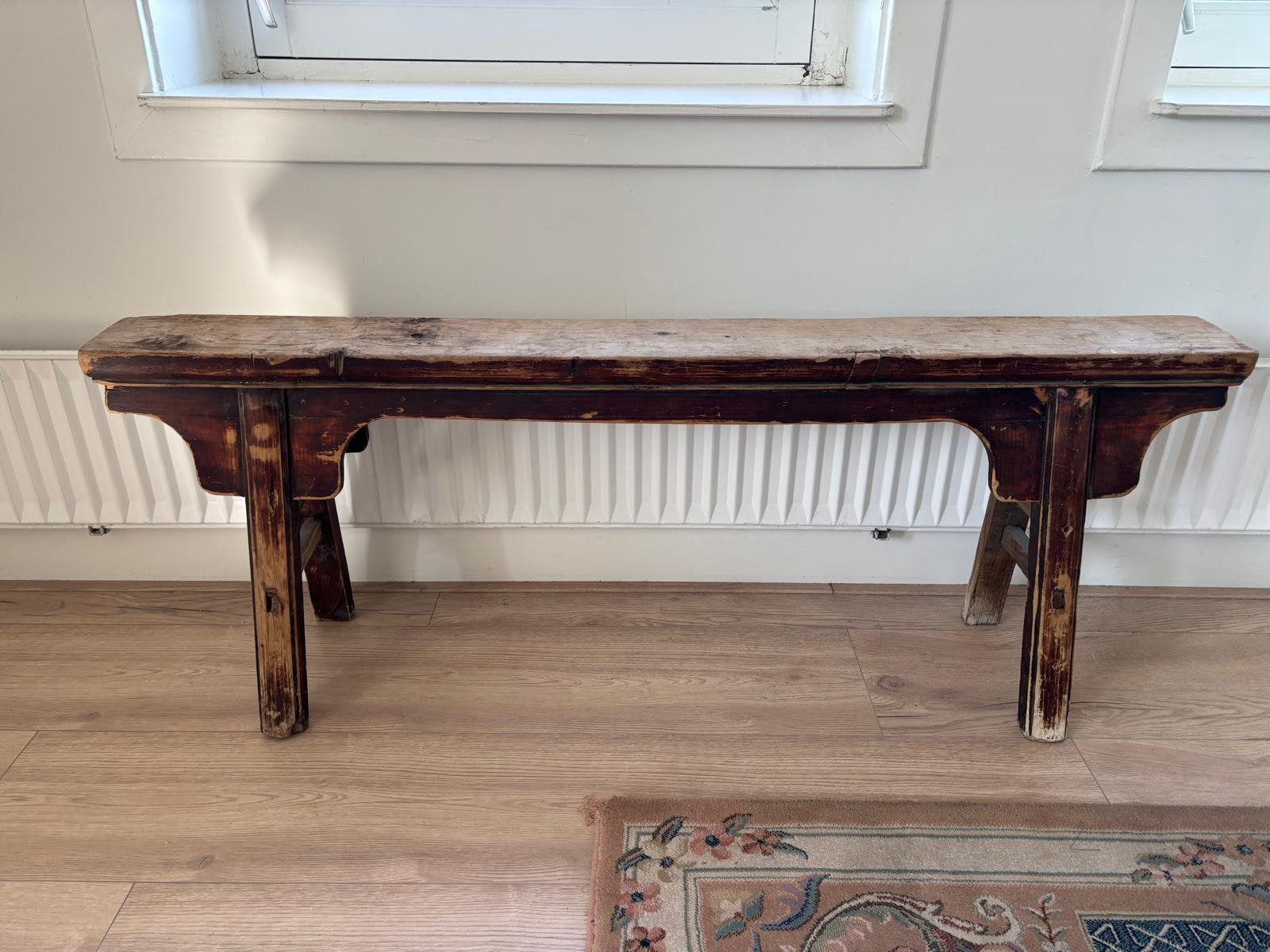 Landelijk houten bankje, Ophalen, 150 tot 200 cm, Landelijk, Zo goed als nieuw