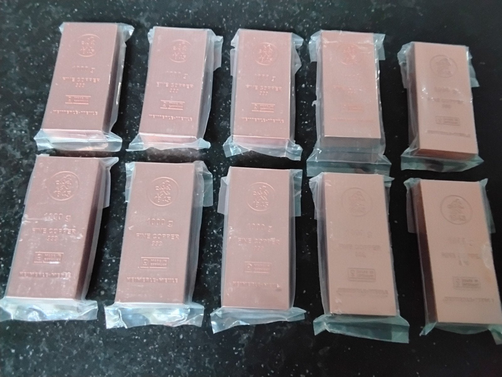 10x Heimerle en Meule 1 kilogram #koperbaren .999 fine koper, Postzegels en Munten, Edelmetalen en Baren, Ophalen of Verzenden