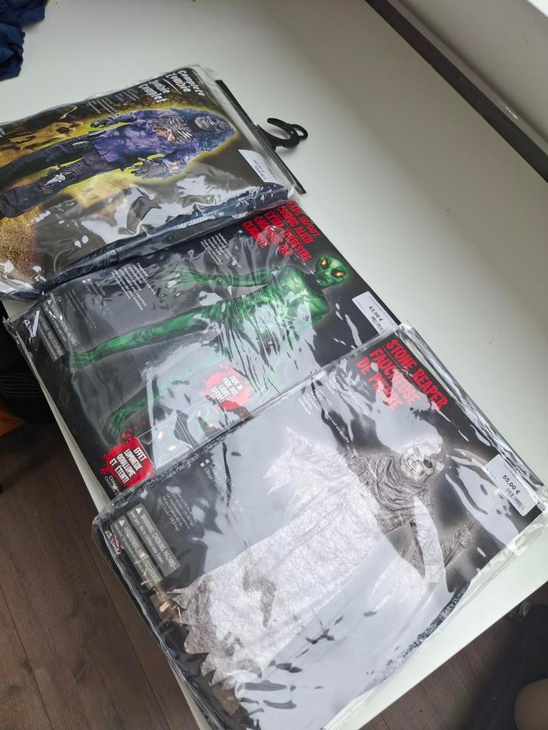 Alien verkleedpak kind 8-10 jaar met lichtgevende ogen, Verzenden, Nieuw, 134 t/m 140, Jongen of Meisje