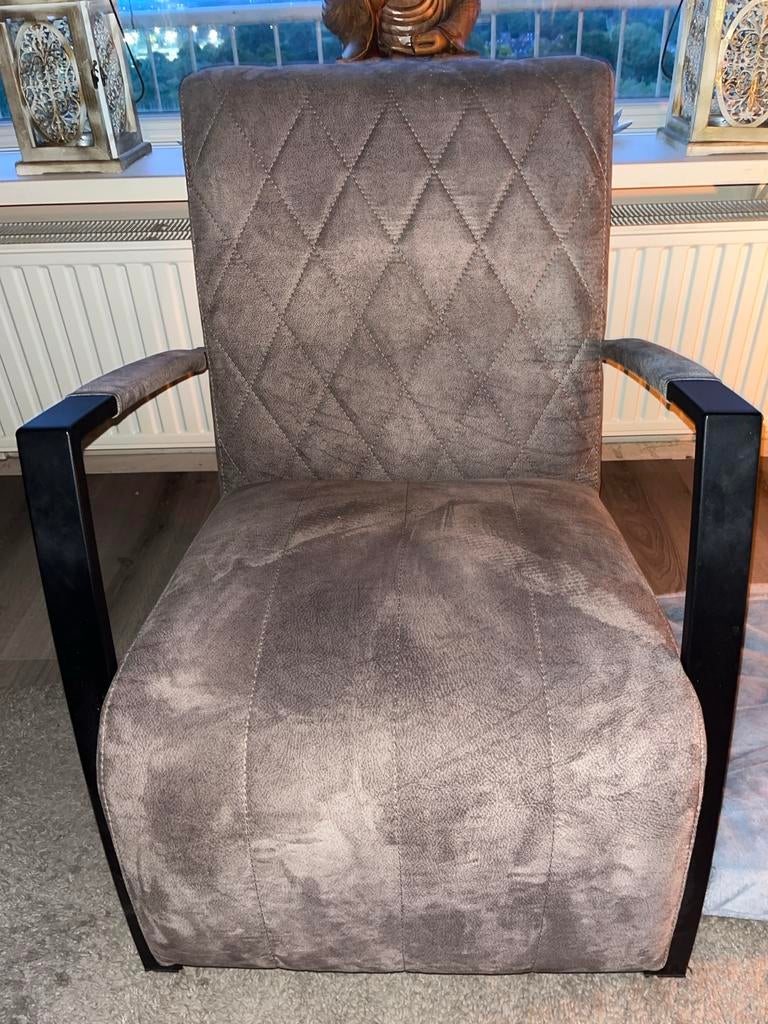 2 Comfortabele fauteuils met armleuningen, Huis en Inrichting, Fauteuils, Ophalen, Industrie / modern, 75 tot 100 cm, Zo goed als nieuw