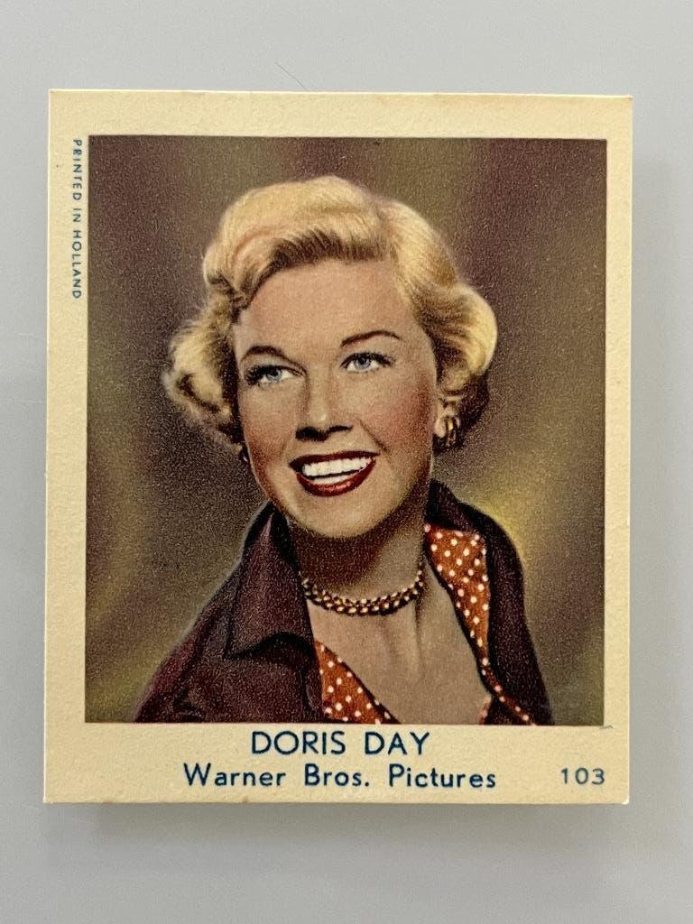 Doris Day - 8 gekleurde filmsterplaatjes, Verzamelen, Ophalen of Verzenden, Overige typen