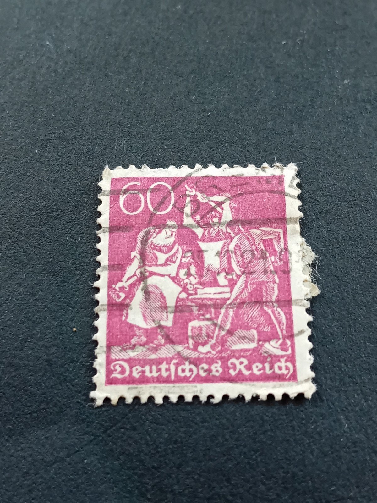 Zeldzame Duitse Reich postzegel 60 Pfennig, Postzegels en Munten, Ophalen of Verzenden, Duitse Keizerrijk