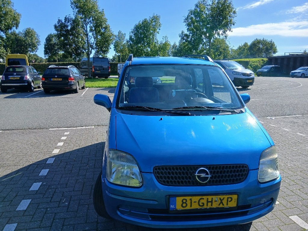 Opel Agila 1.2 I 16V 2000 Blauw apk 27-02-2027, Auto's, Voorwielaandrijving, Origineel Nederlands, Particulier, Blauw
