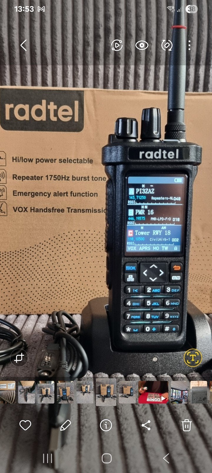Radtel 950 Pro Rx tot 1000 Mhz. Am, Usb, Fm, Aprs,Bluetooth, Telecommunicatie, Portofoons en Walkie-talkies, Ophalen, Nieuw, 15 km of meer