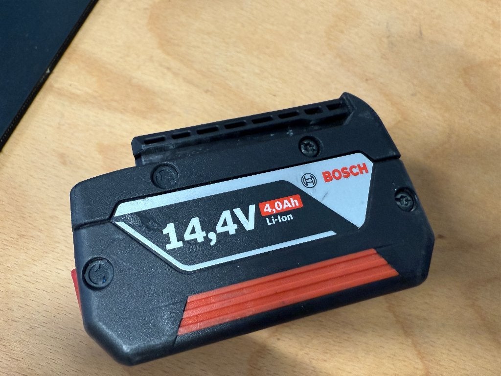 BOSCH Professional 14,4V - 4,0Ah Li-lon accu | blauwe lijn, Ophalen, Gebruikt, Minder dan 400 watt, Boor- en Schroefmachine