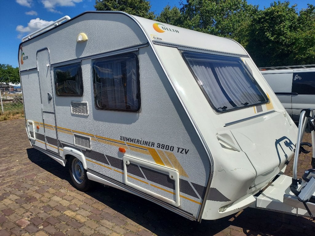 Delta Summerliner 3900 TZV Mover Luifel Bj 12-2007, Caravans en Kamperen, Caravans, Vast bed, Bedrijf, Treinzit, 750 - 1000 kg