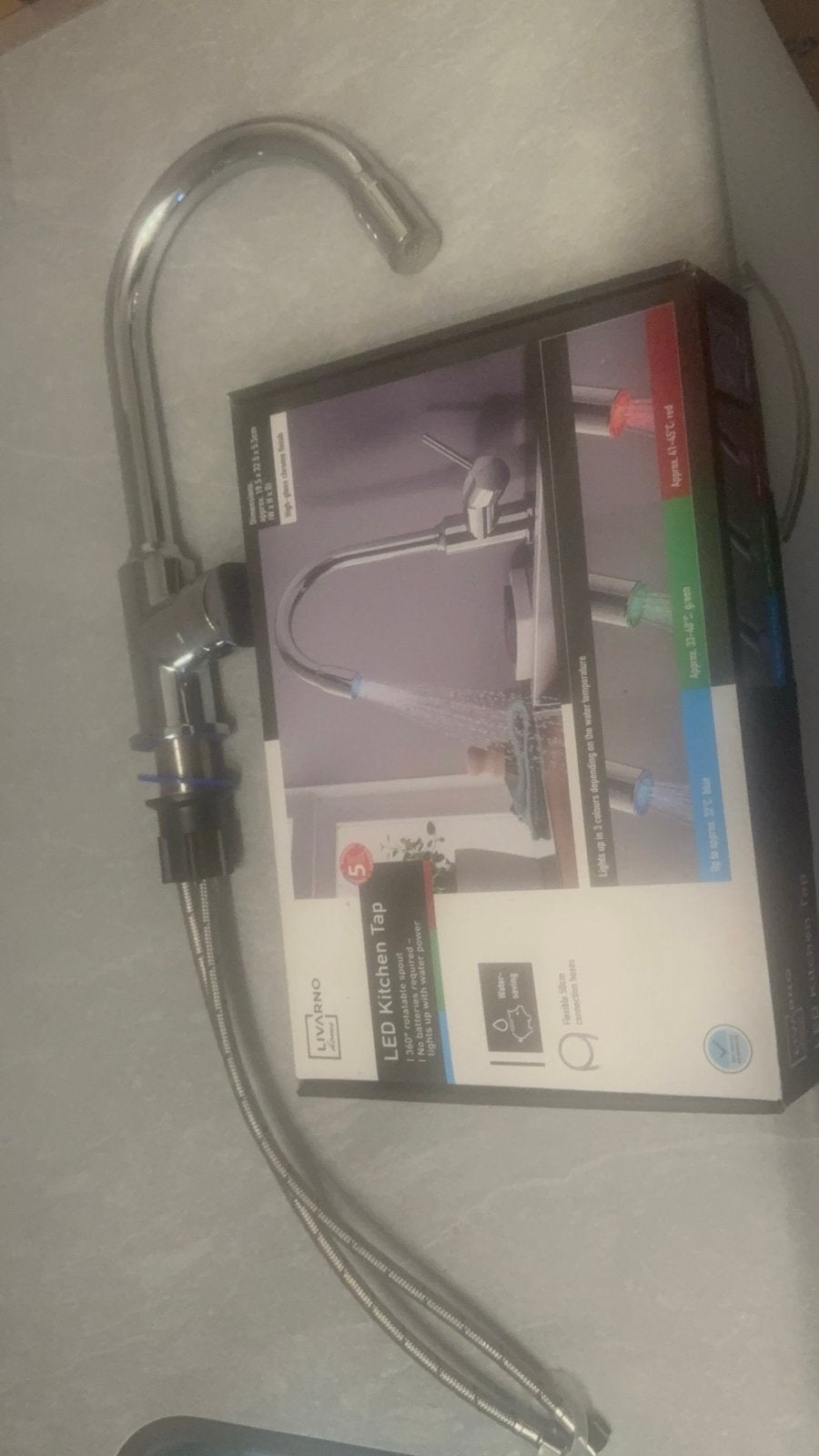 LIVARNO LED Keukenkraan - zo goed als nieuw, Ophalen of Verzenden, Nieuw, Chroom, Kraan