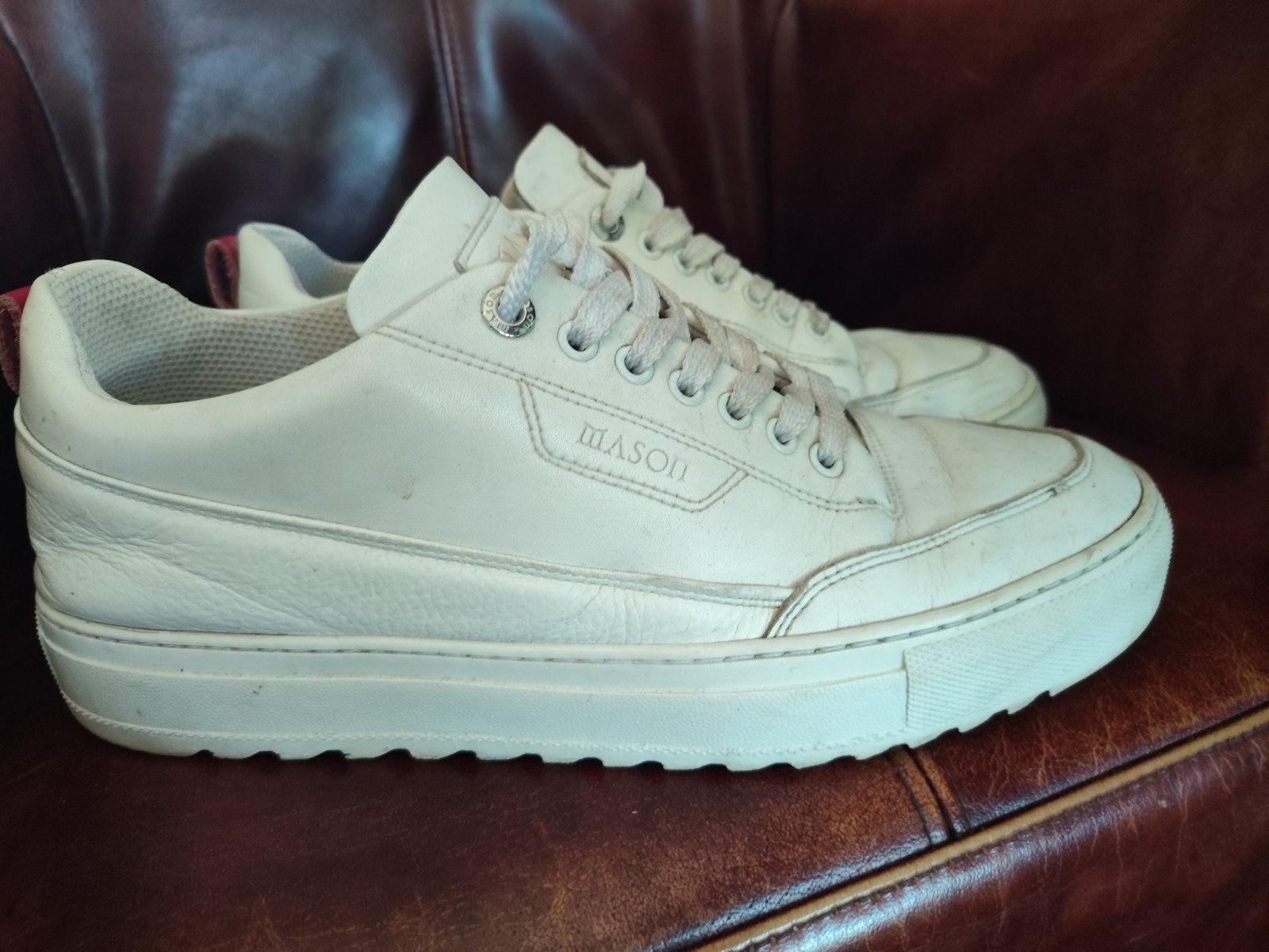 Mason witte leren sneakers 44, Ophalen of Verzenden, Wit
