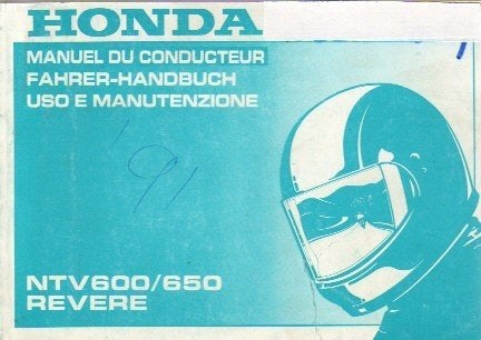 Honda NTV600 en NTV650 Revere Betriebsanleitung (4054z), Verzenden, Honda