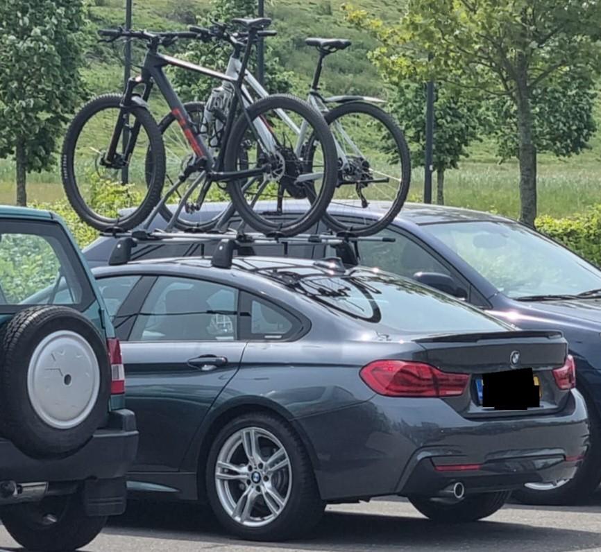 BMW dakdragers met  Thule fietsdragers, Auto diversen, Dakdragers, Gebruikt, Ophalen